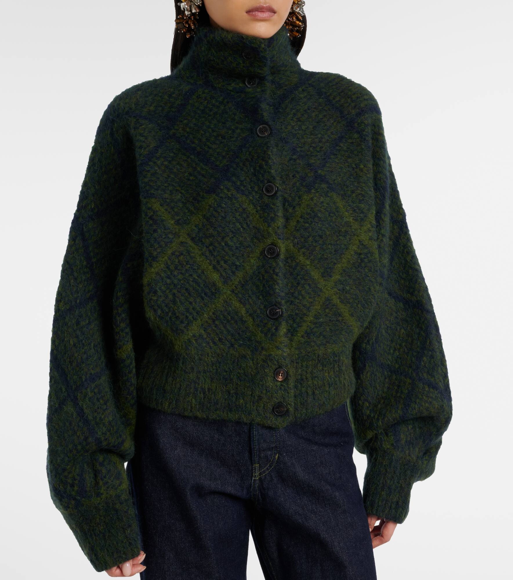 Argyle alpaca and wool-blend cardigan - 6