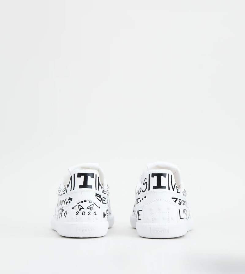 Tod's TOD'S TABS SNEAKERS IN LEATHER - WHITE, BLACK outlook