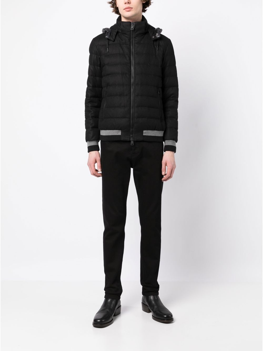 quilted-finish padded jacket - 2