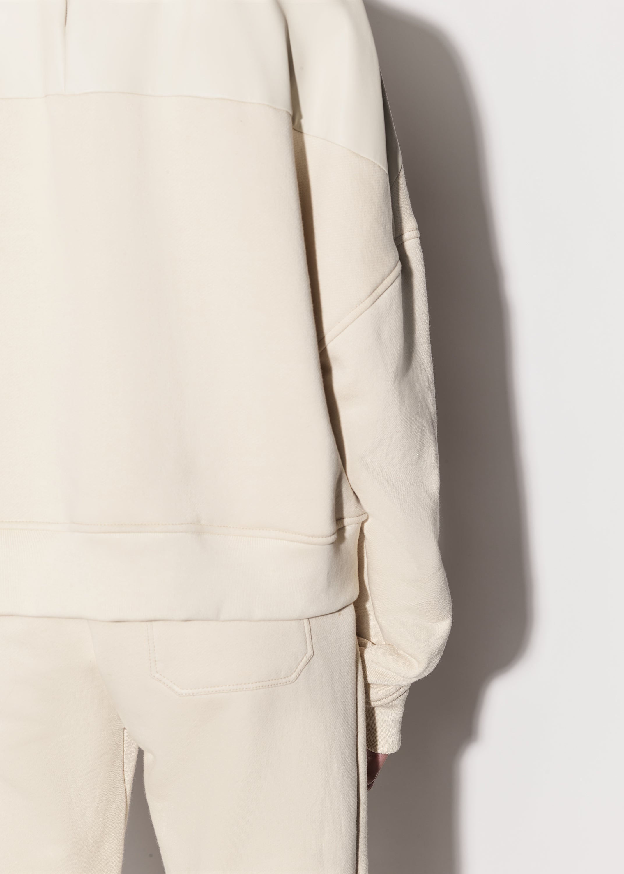 LEATHER HYBRID CREWNECK - 9