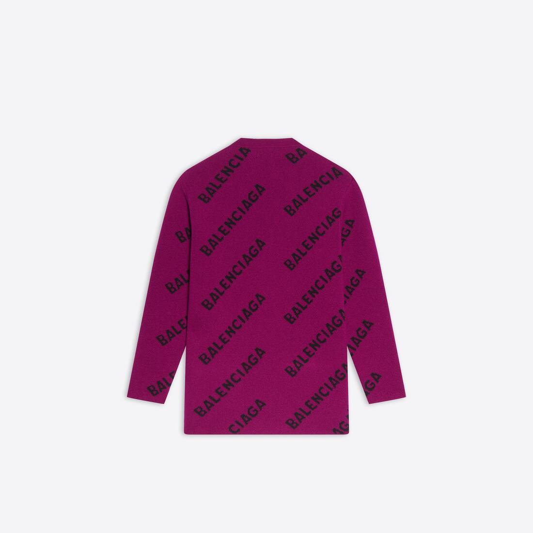 Women's Allover Logo Cardigan in Purple - 5
