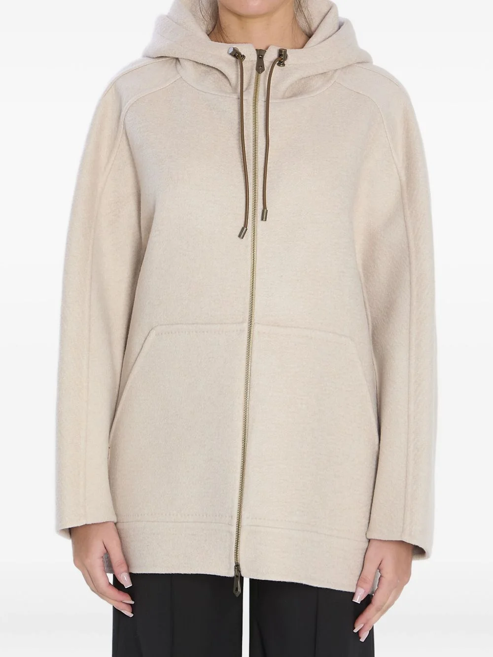 cashmere hooded coat - 1