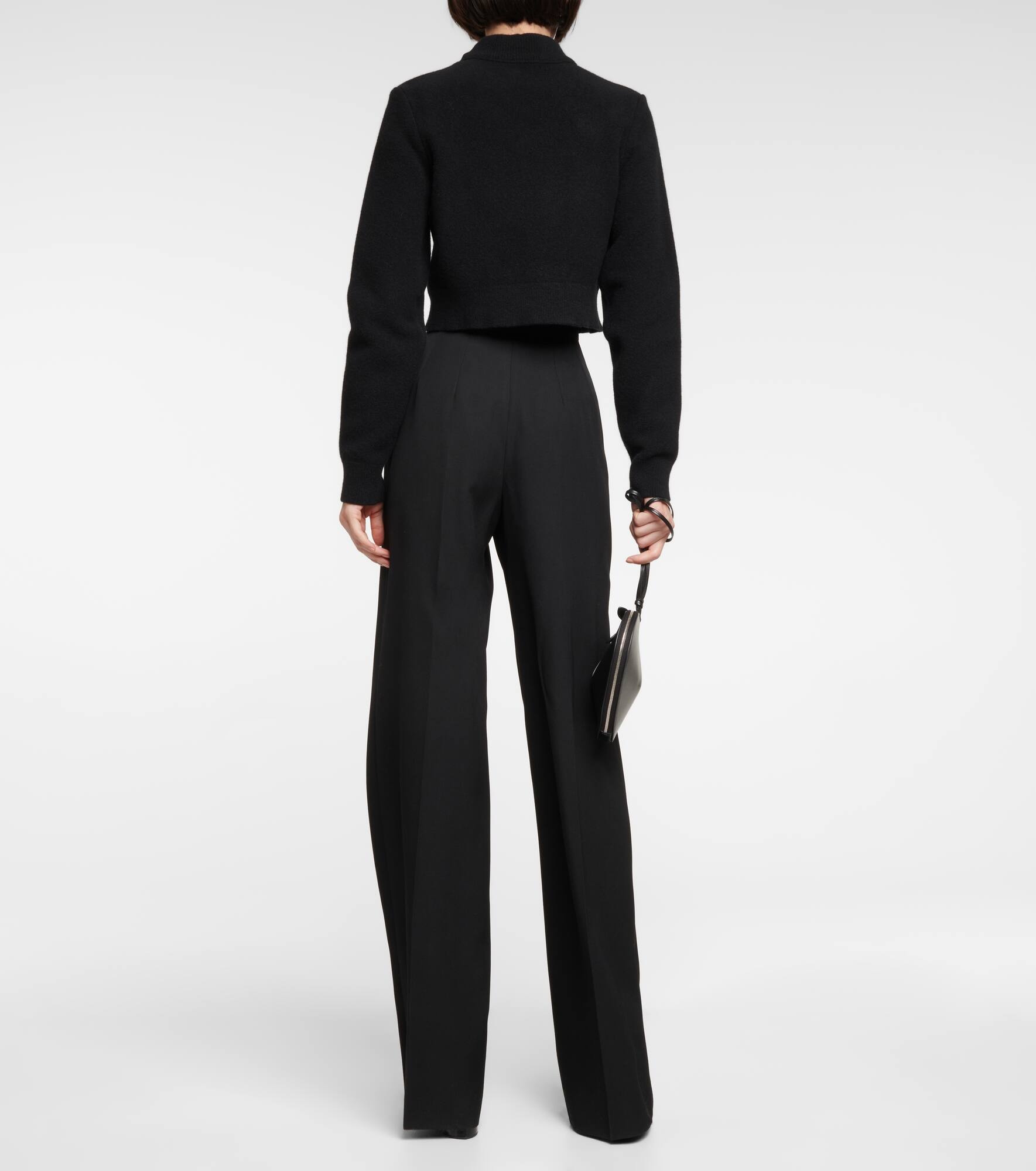 Keyhole virgin wool cropped sweater - 3