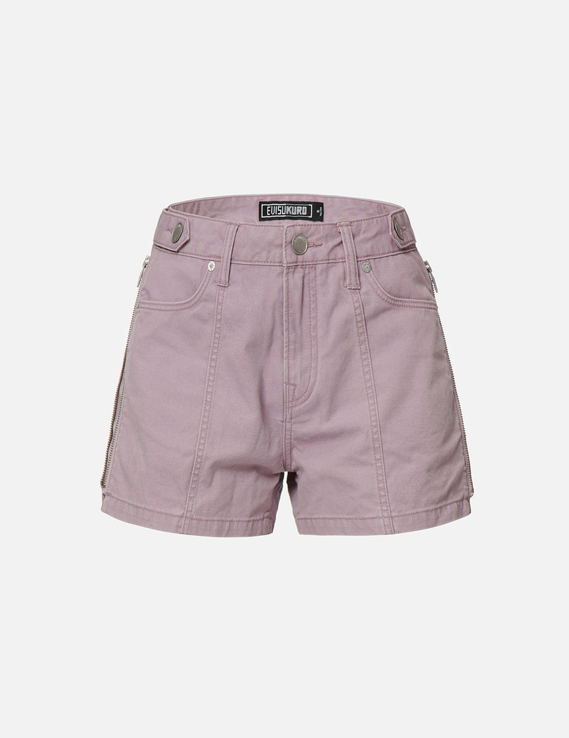 EVISU Pigment-dyed Shorts with Side Zippers outlook