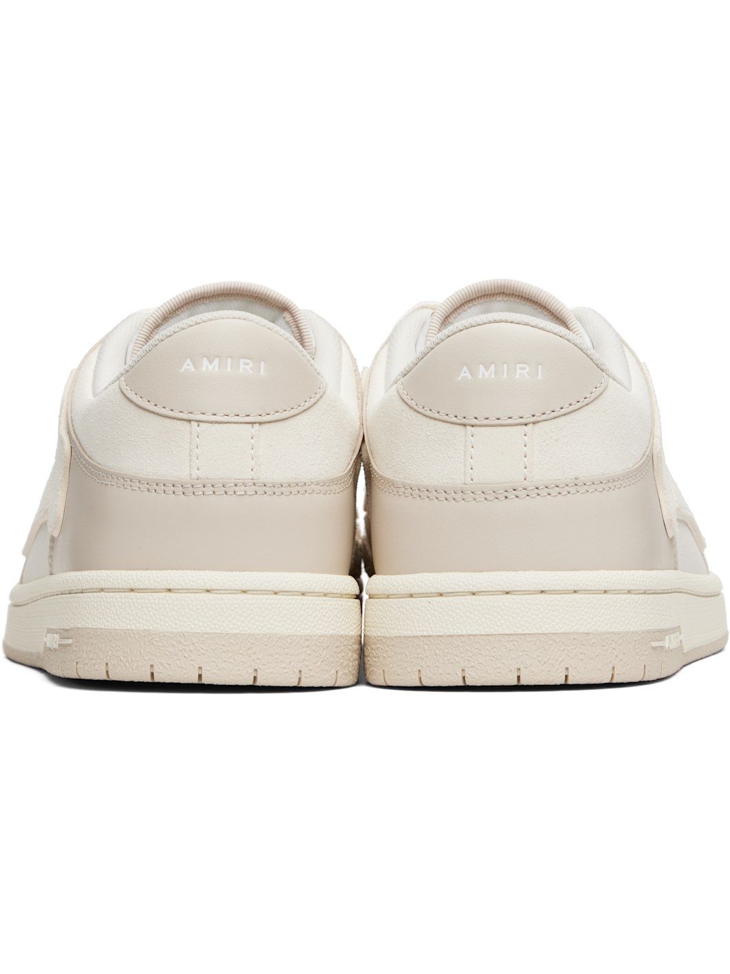 White & Beige Skel Top Low Sneakers - 2