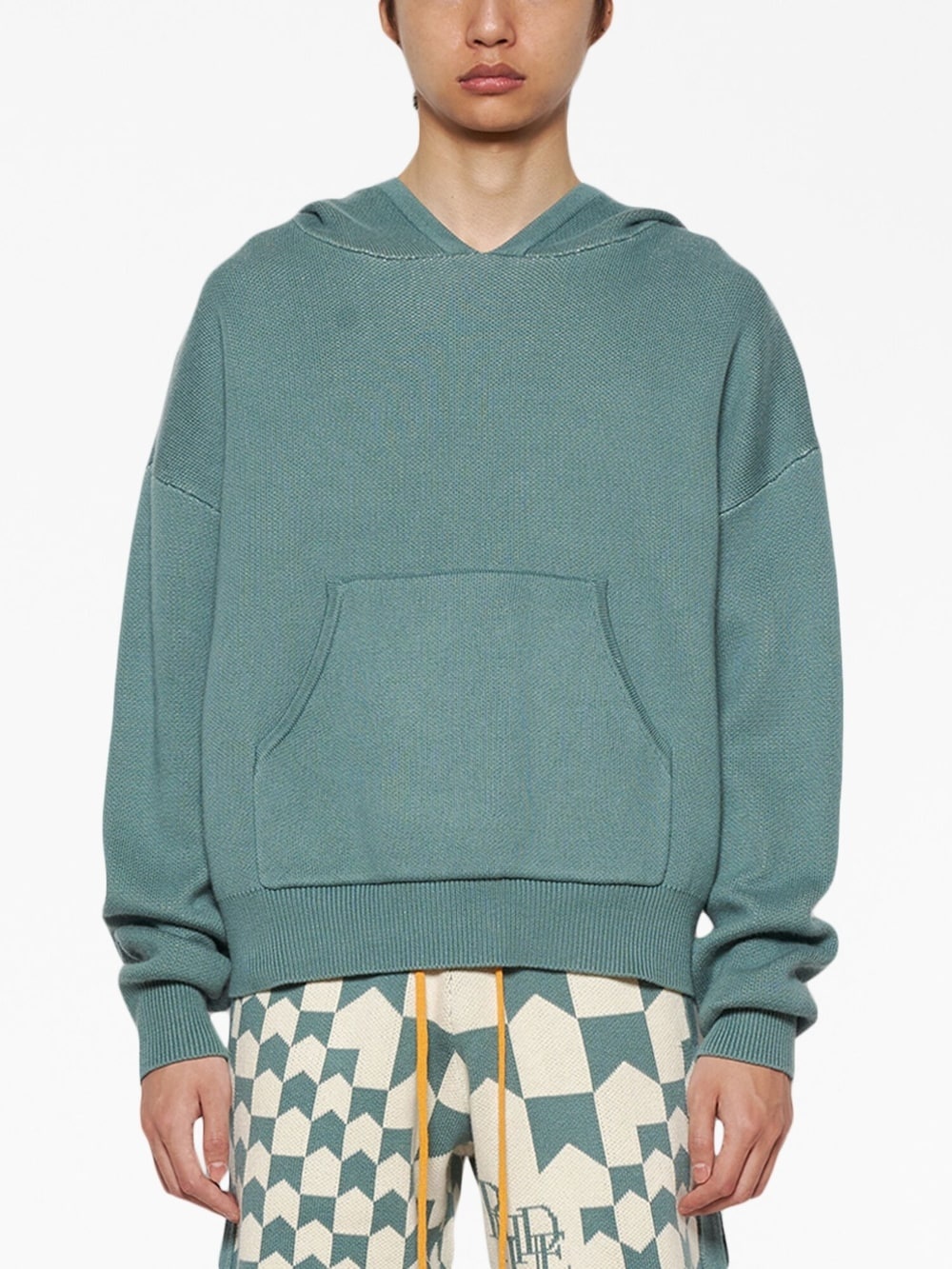 Script logo-print knitted hoodie - 3
