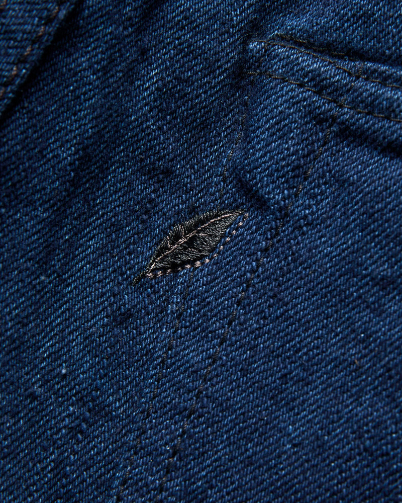 "Oceanic Indigo x Black" 14oz Rinsed Selvedge Denim - Relaxed Tapered Fit 8