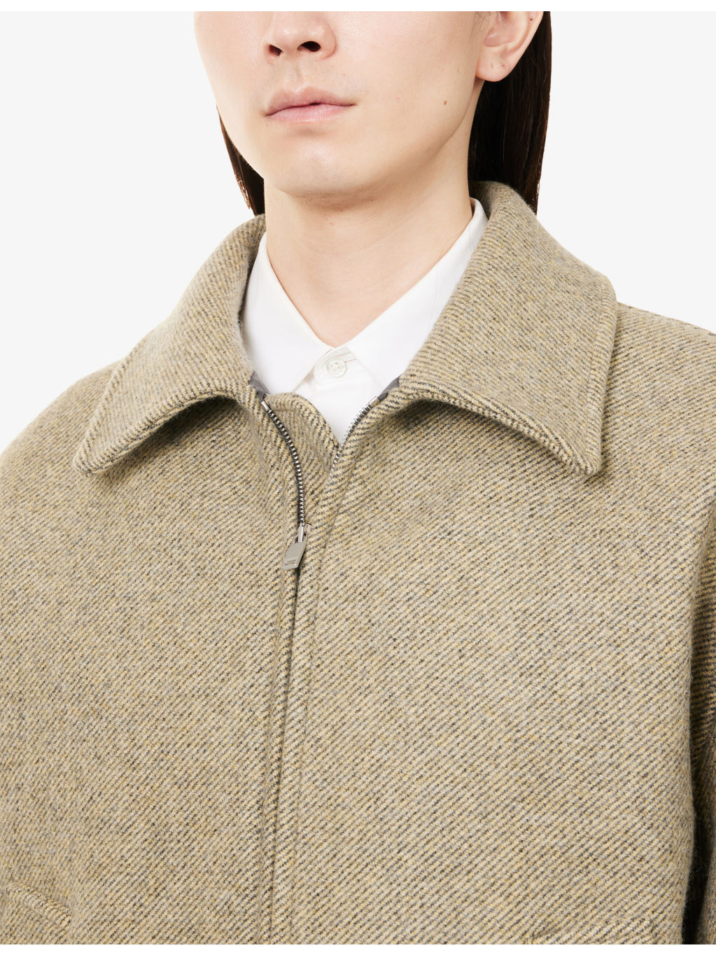 Bitonal Oversized Wool Blouson Jacket - 5