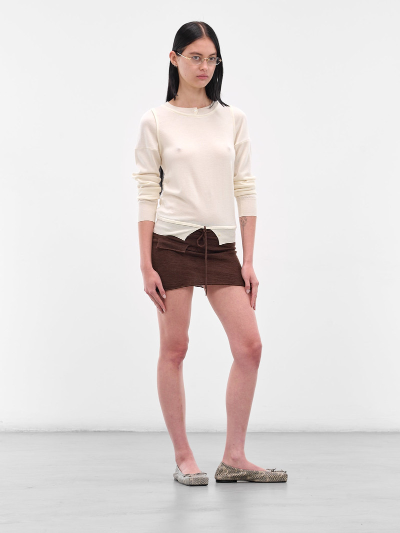AYA MUSE White Double Long Sleeve Sweater outlook