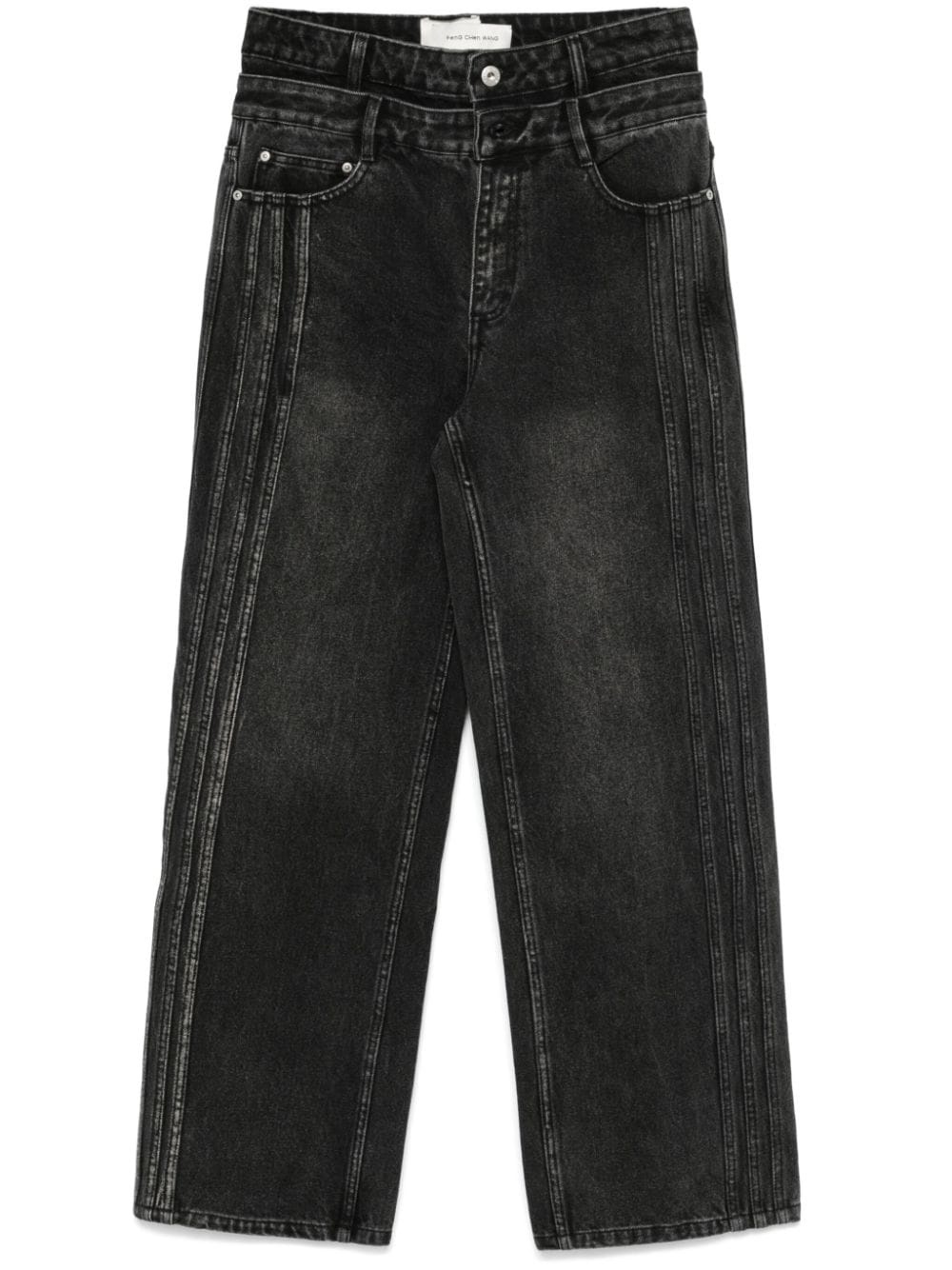 double-waistband jeans - 1