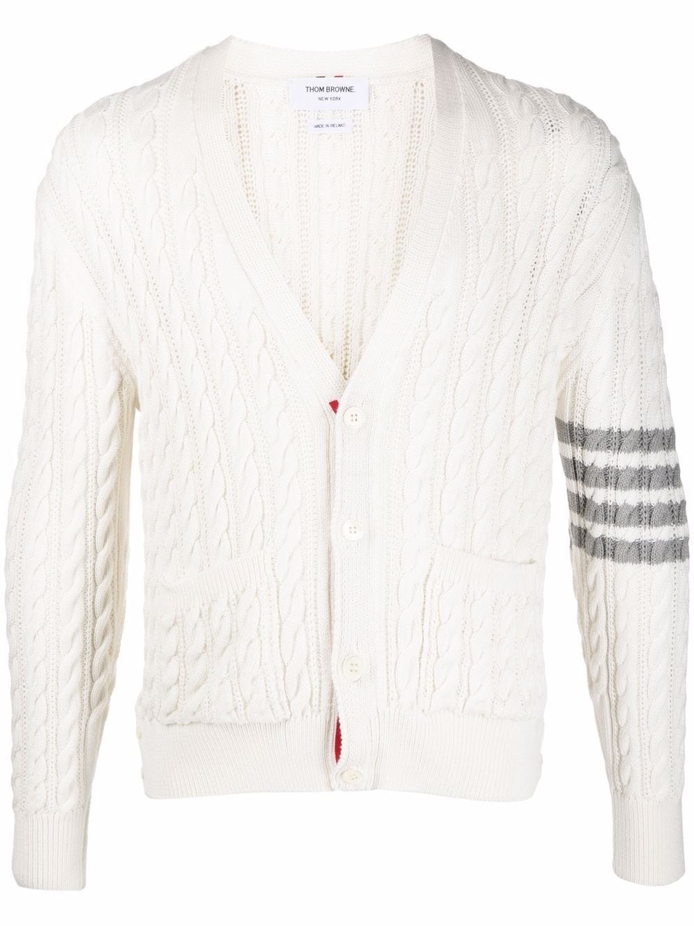 4-Bar cable-knit cardigan - 1