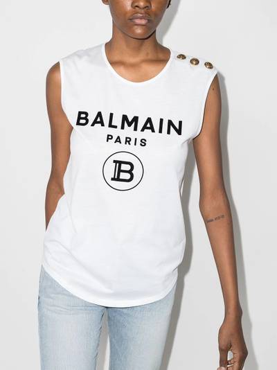 Balmain logo-print top outlook