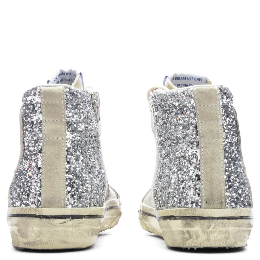WOMEN'S SLIDE SNEAKER - SILVER/WHITE/MARBLE - 4