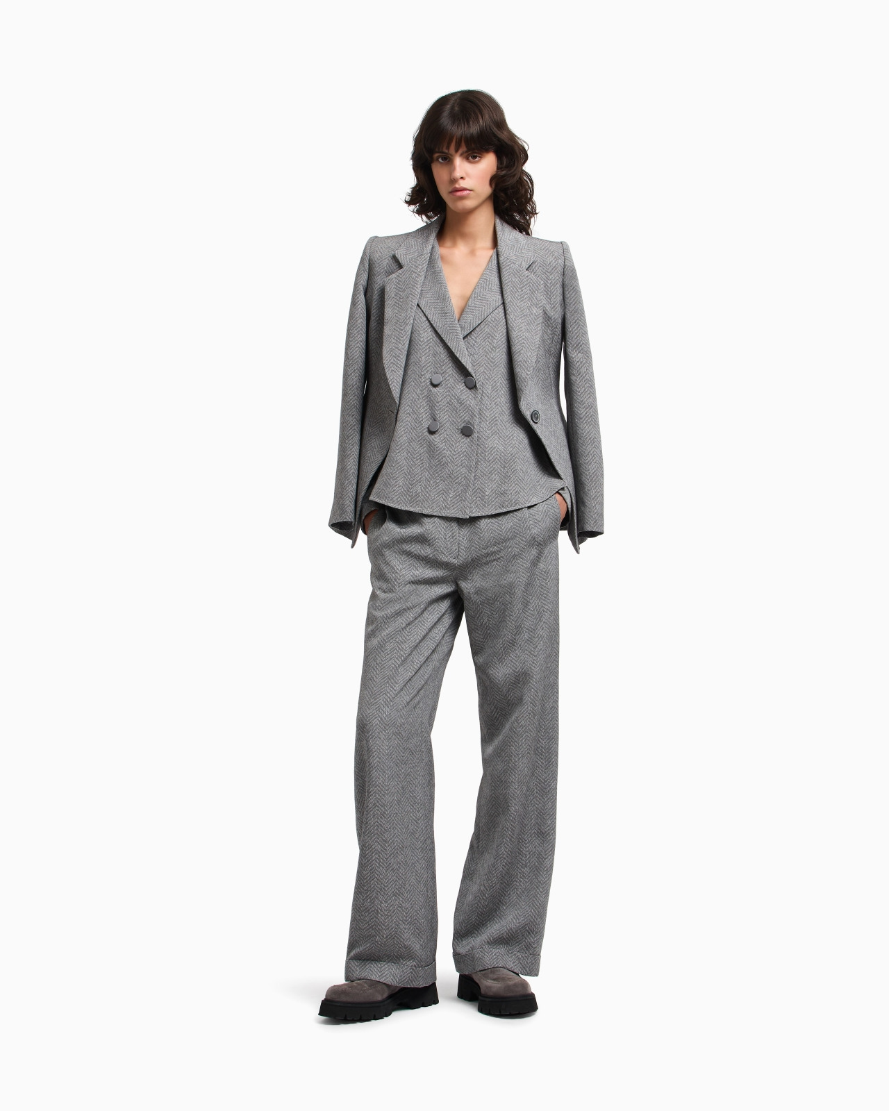 ICON CHEVRON VISCOSE-BLEND TROUSERS - 2