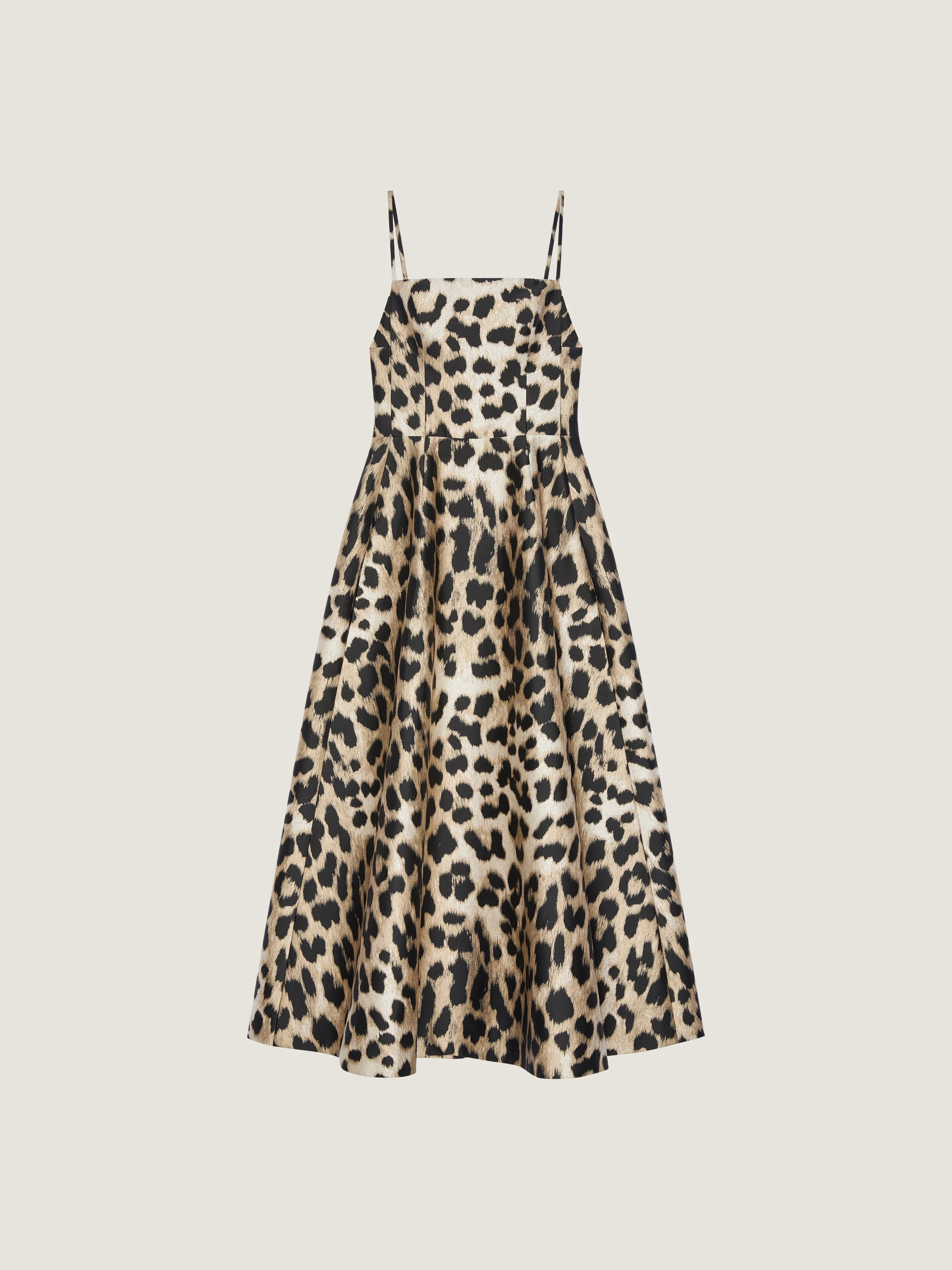 SLICED LONG DRESS IN LEOPARD JACQUARD - 1