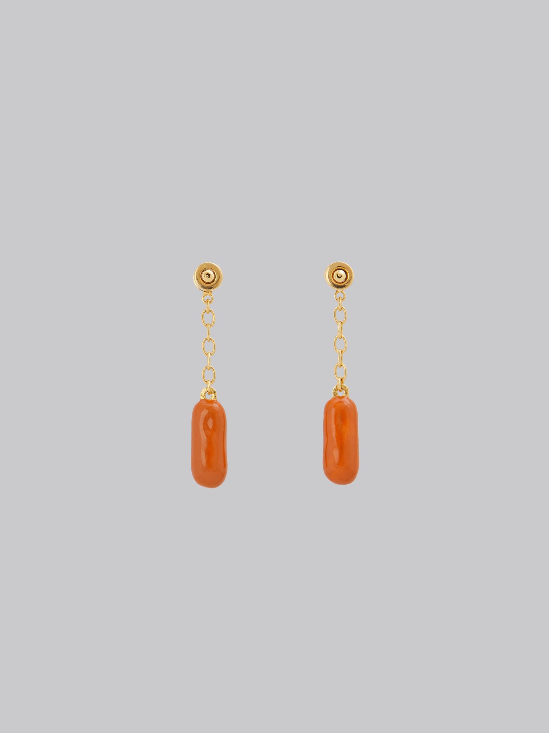 ENAMELLED HOT DOG DROP EARRINGS - 3