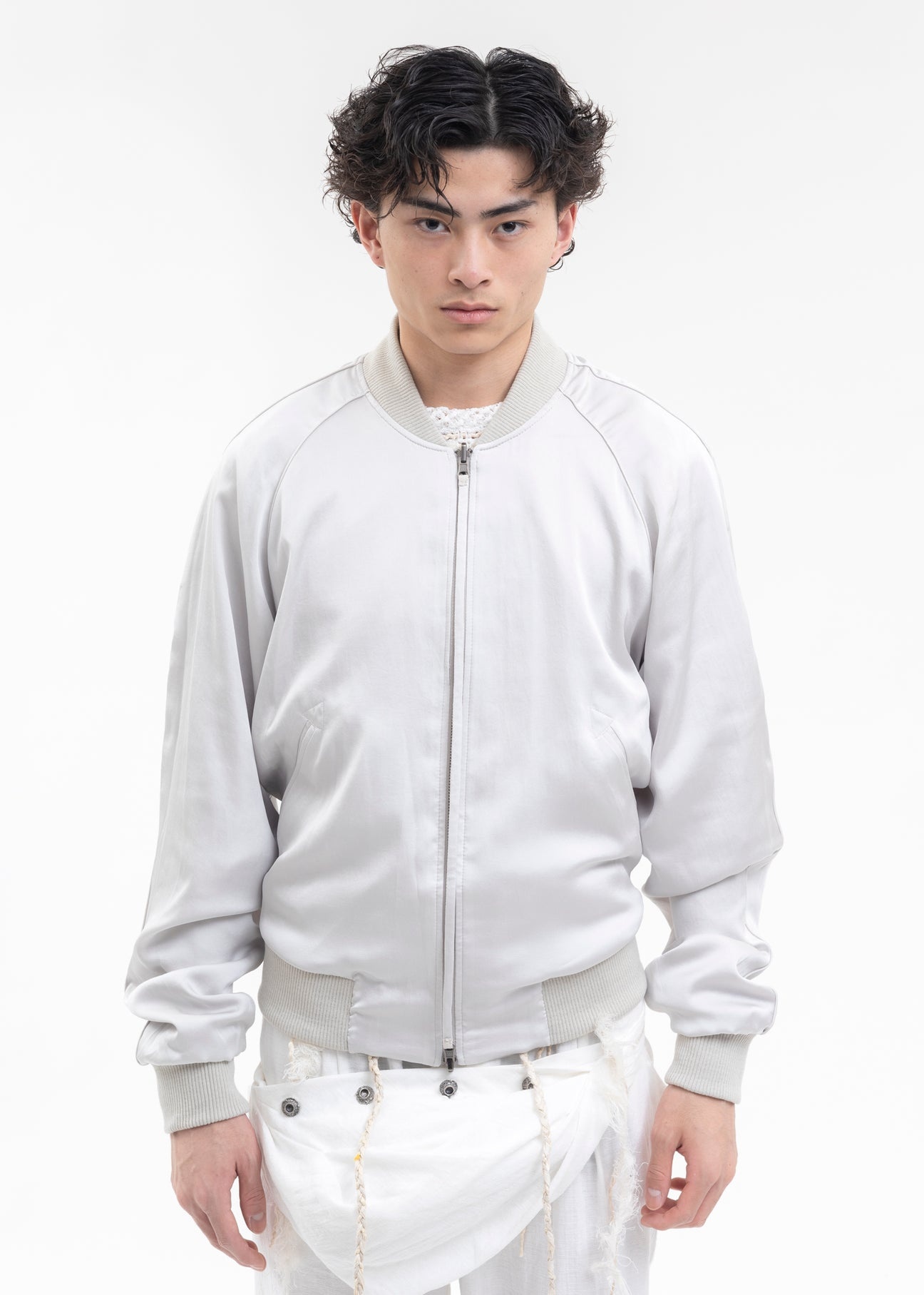 LIGHT GREY REVERSIBLE BOMBER JACKET - 2