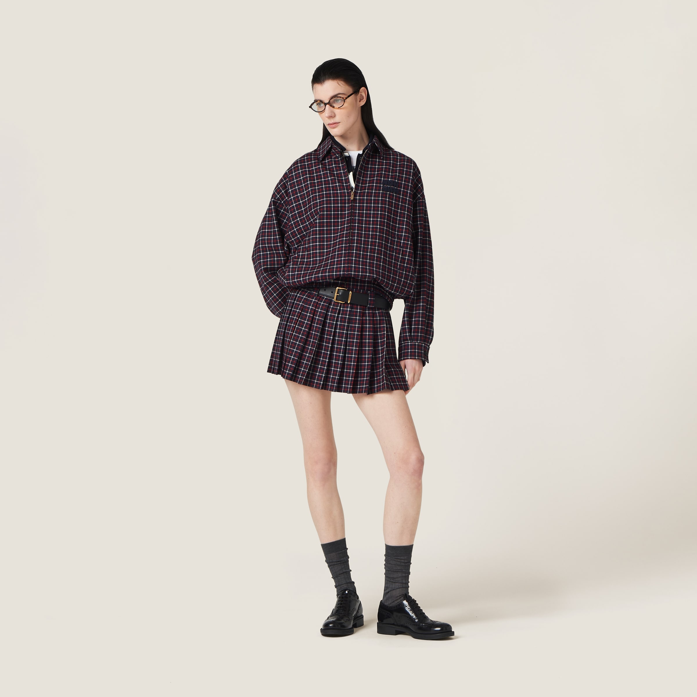 Checked wool miniskirt - 2