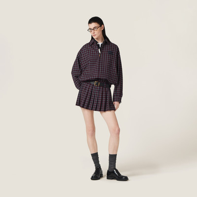 Miu Miu Checked wool miniskirt outlook