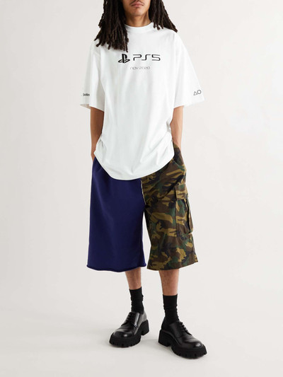 BALENCIAGA + PlayStation Printed Cotton-Jersey T-Shirt outlook