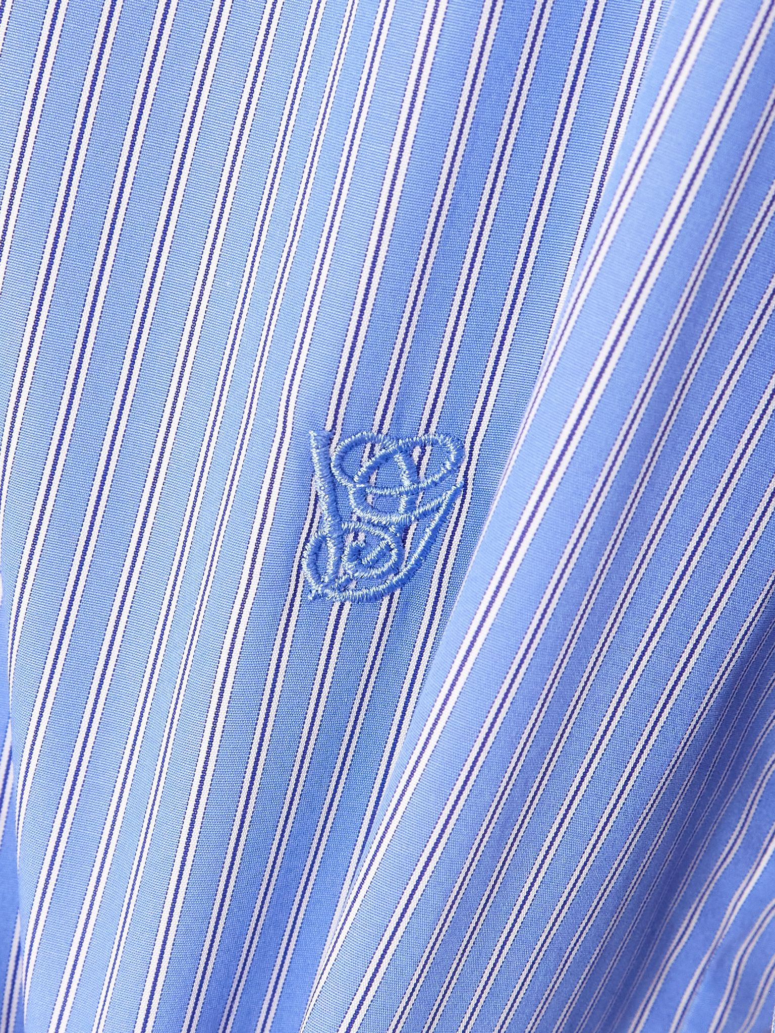 Ruffled striped cotton-poplin shirt Light blue - 5
