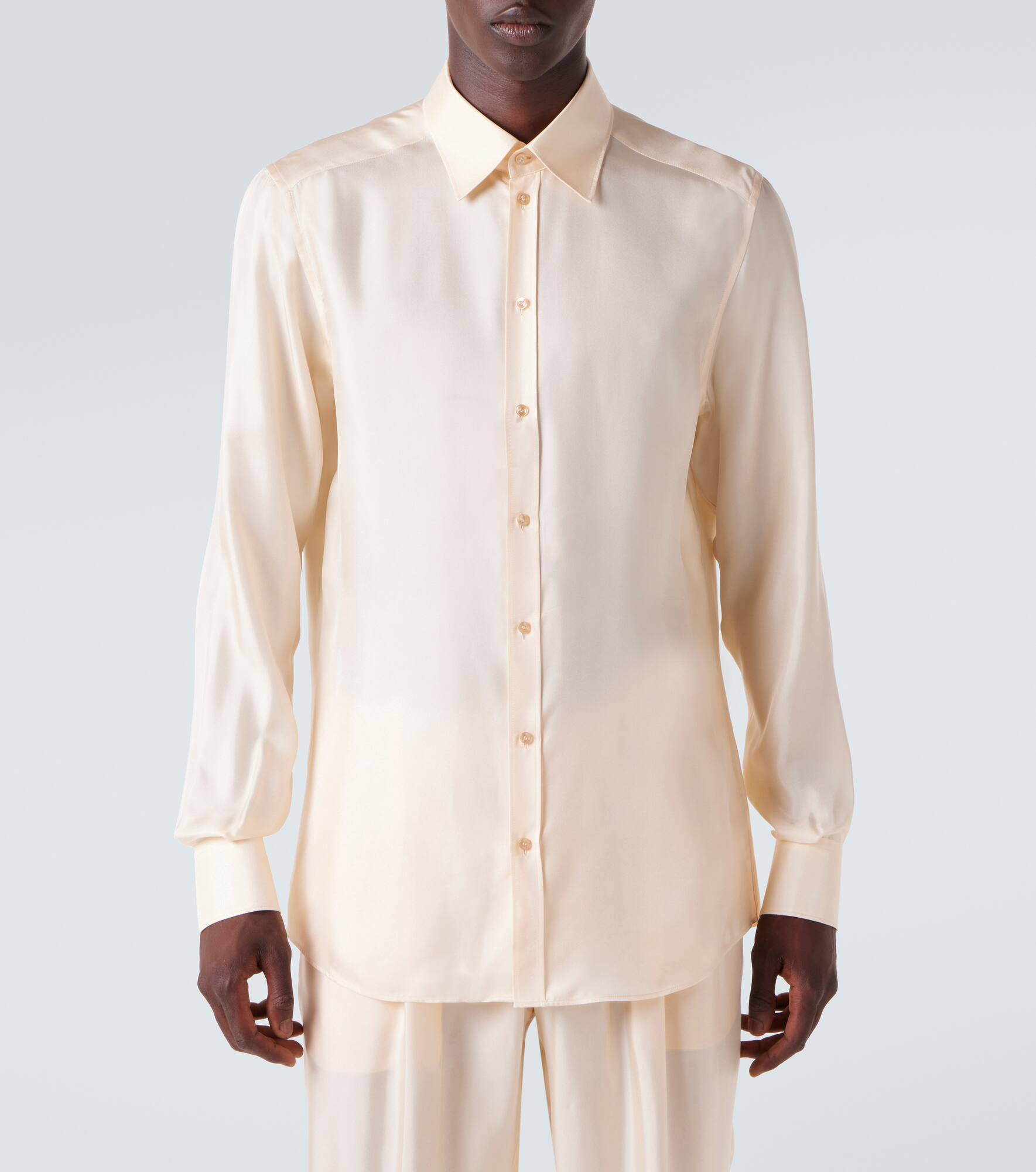 Silk twill dress shirt - 3