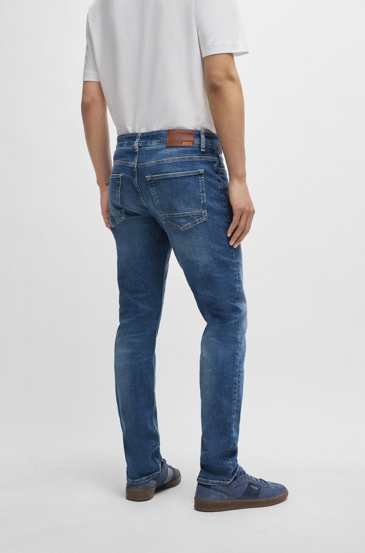 SLIM-FIT JEANS IN BLUE COMFORT-STRETCH DENIM - 4
