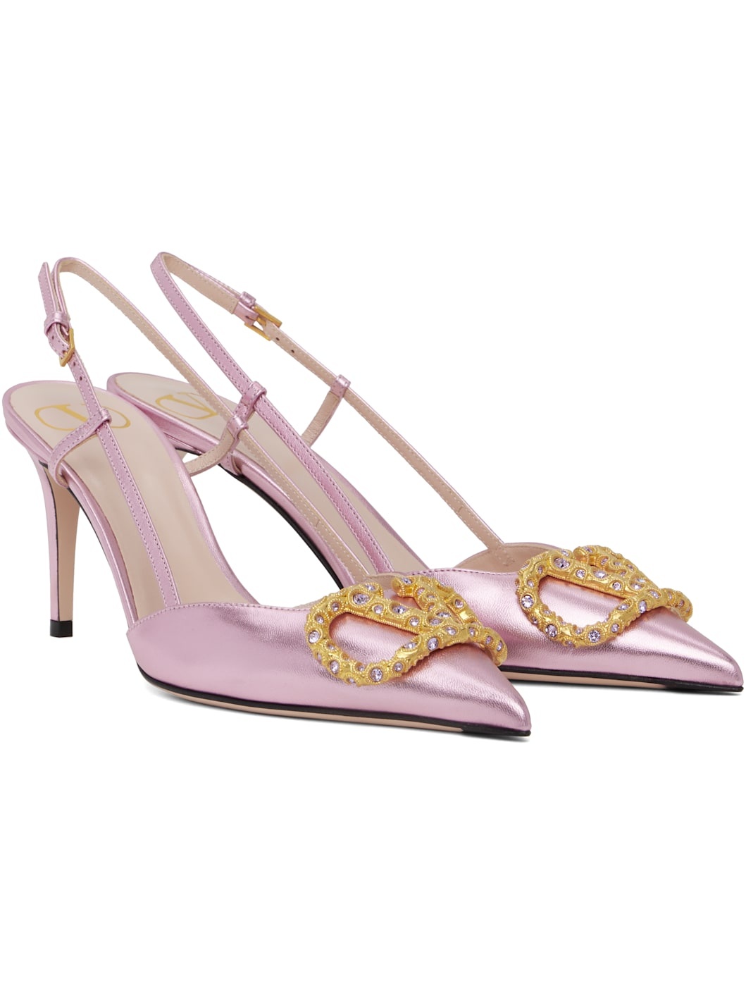 Pink VLogo Signature Slingback Heels - 4