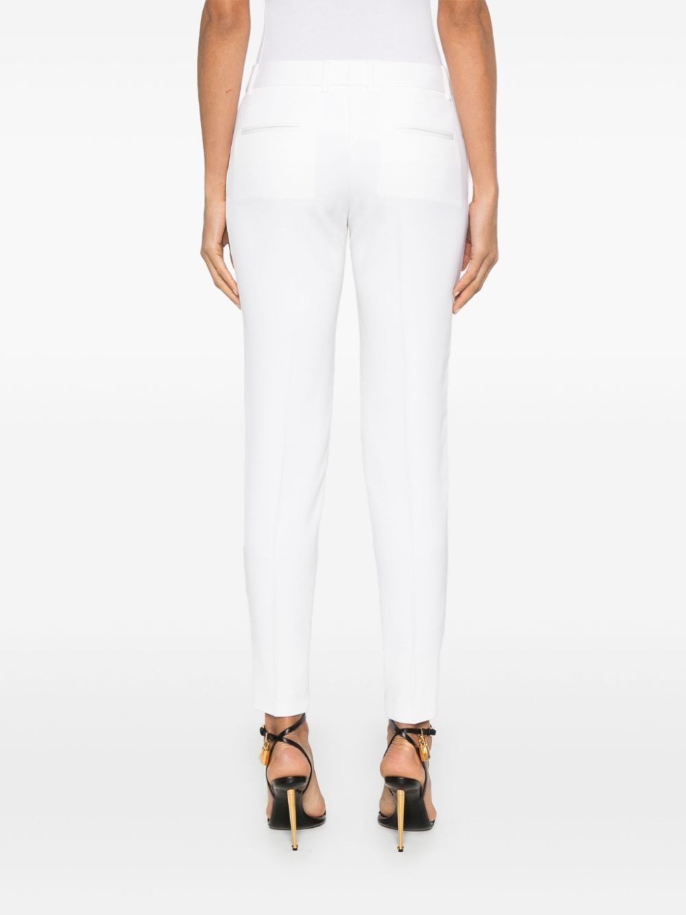 pleated front slim-fit trousers - 4