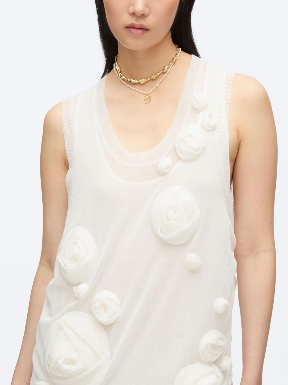 floral-appliqué midi dress - 6