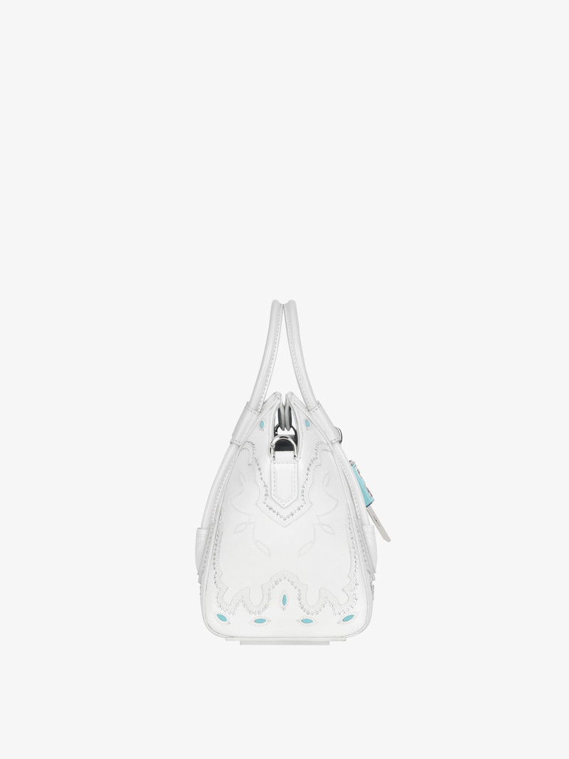 MINI ANTIGONA LOCK COWBOY BAG IN LEATHER WITH STRASS 3