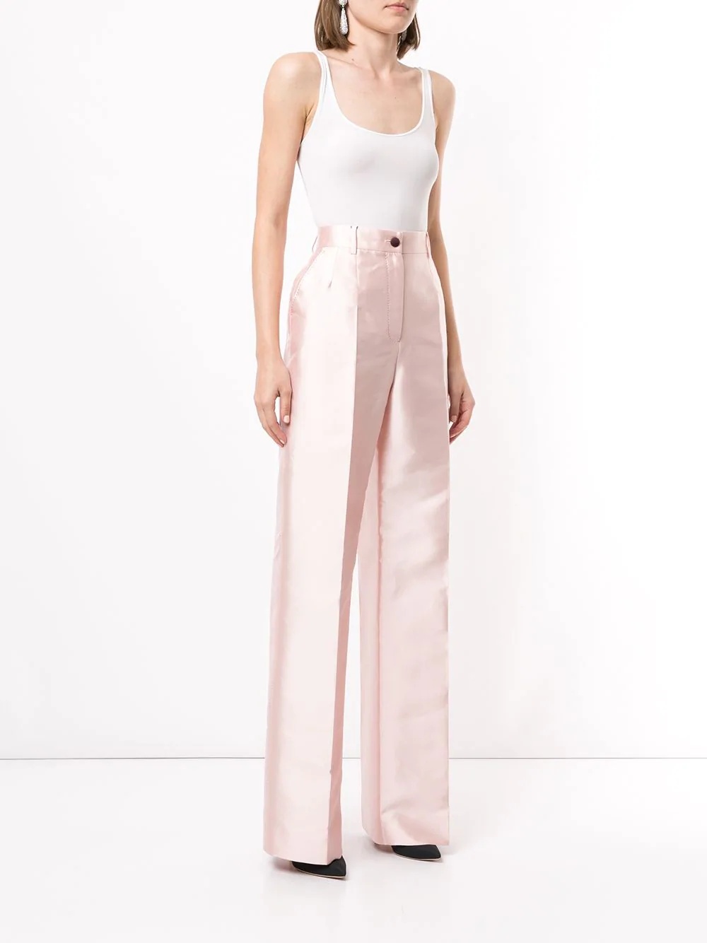 wide-leg satin trousers - 3