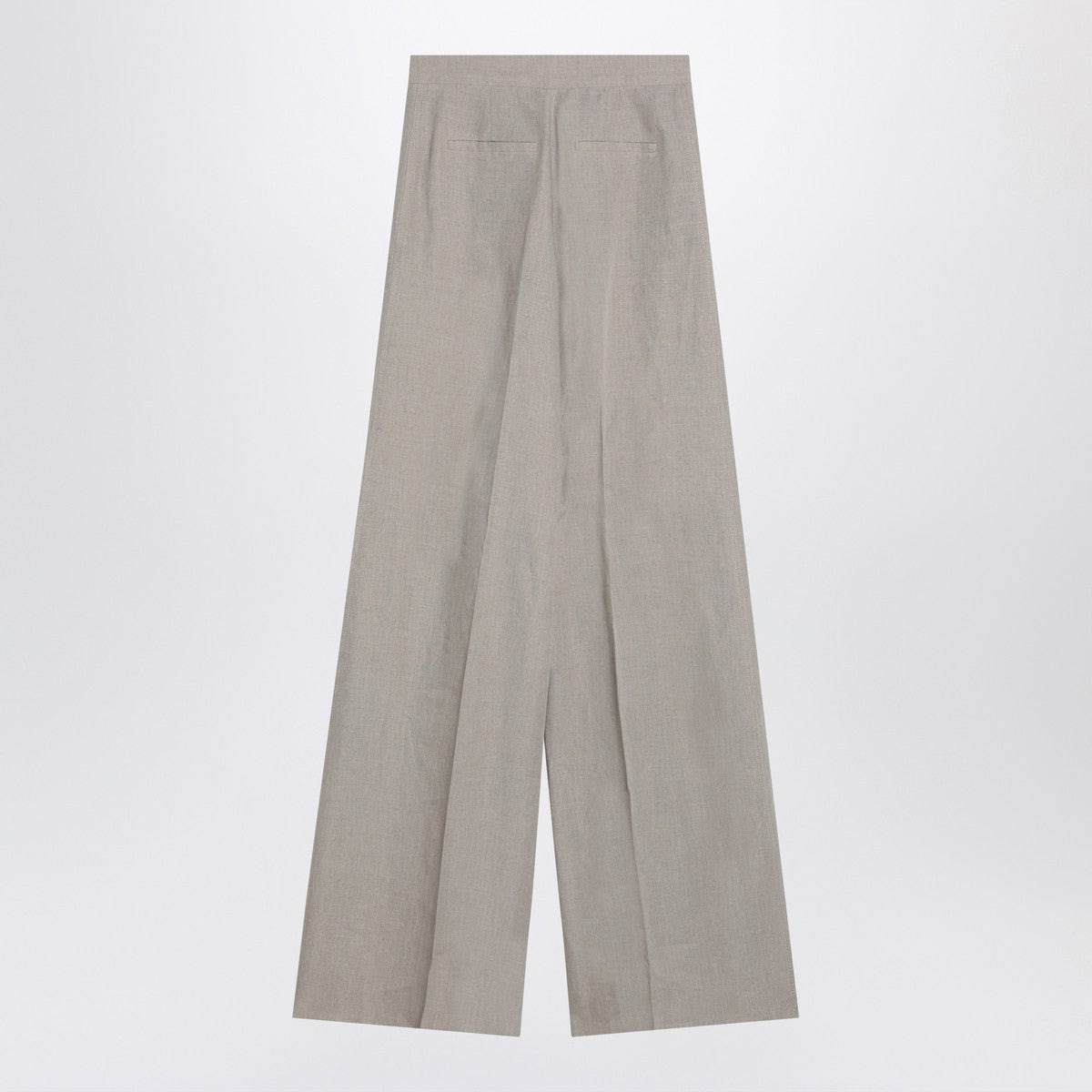 Max Mara Wide beige trousers in linen canvas - 2