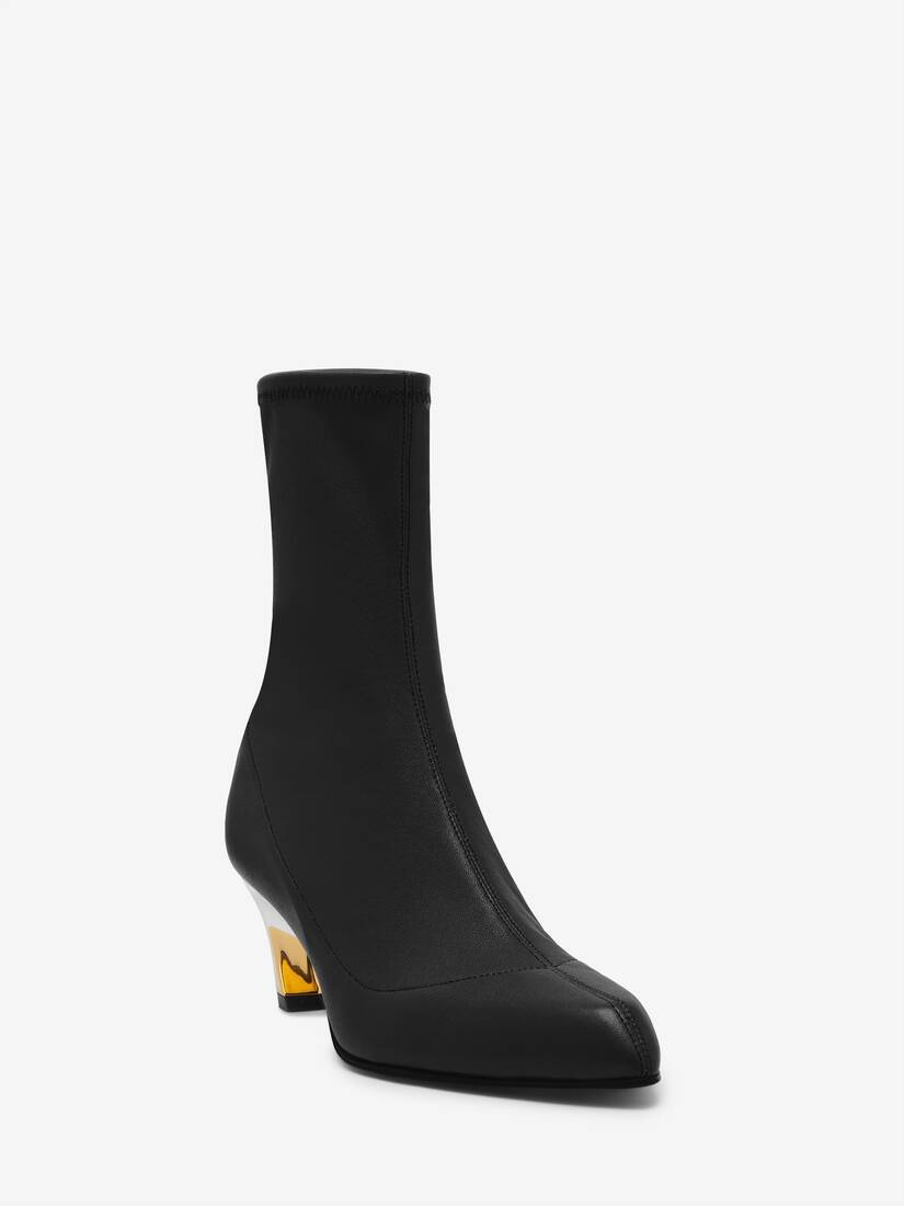 Women's Armadillo Ankle Boot in Black/silver/gold - 4