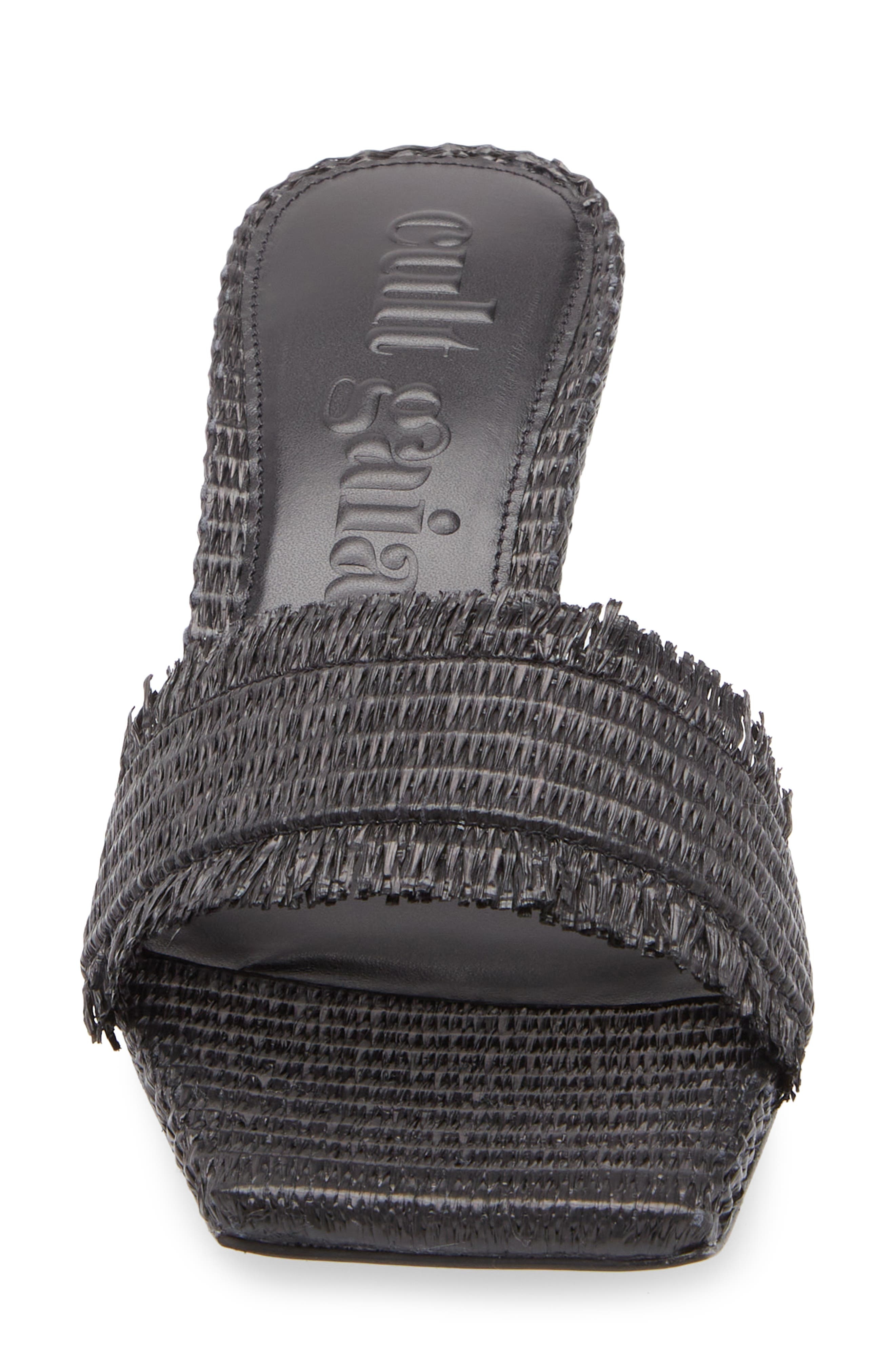 Cult Gaia Ada Raffia Slide Sandal in Black at Nordstrom - 4