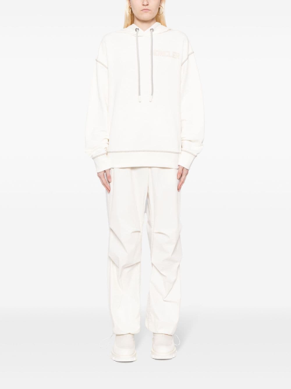 logo-embroidered hoodie - 2