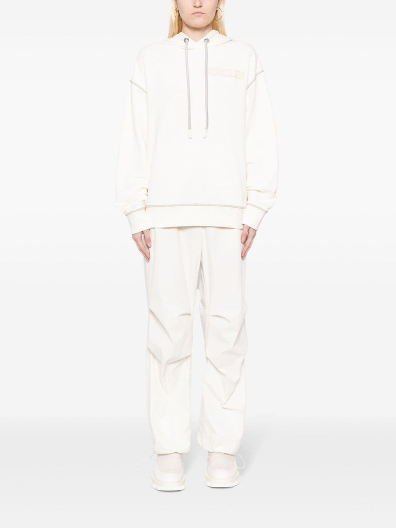 Moncler logo-embroidered hoodie outlook