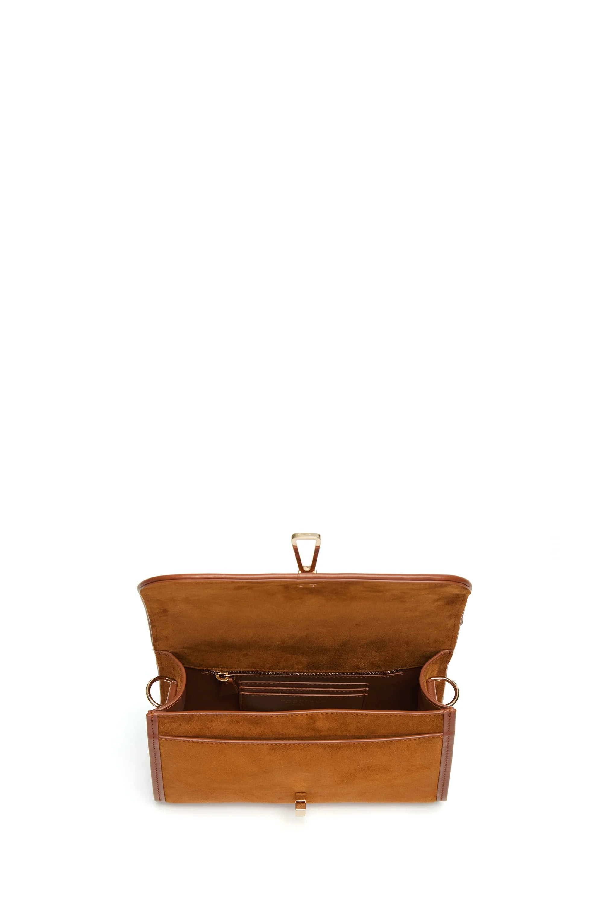Small Leonora Flap Bag in Cognac Suede - 5
