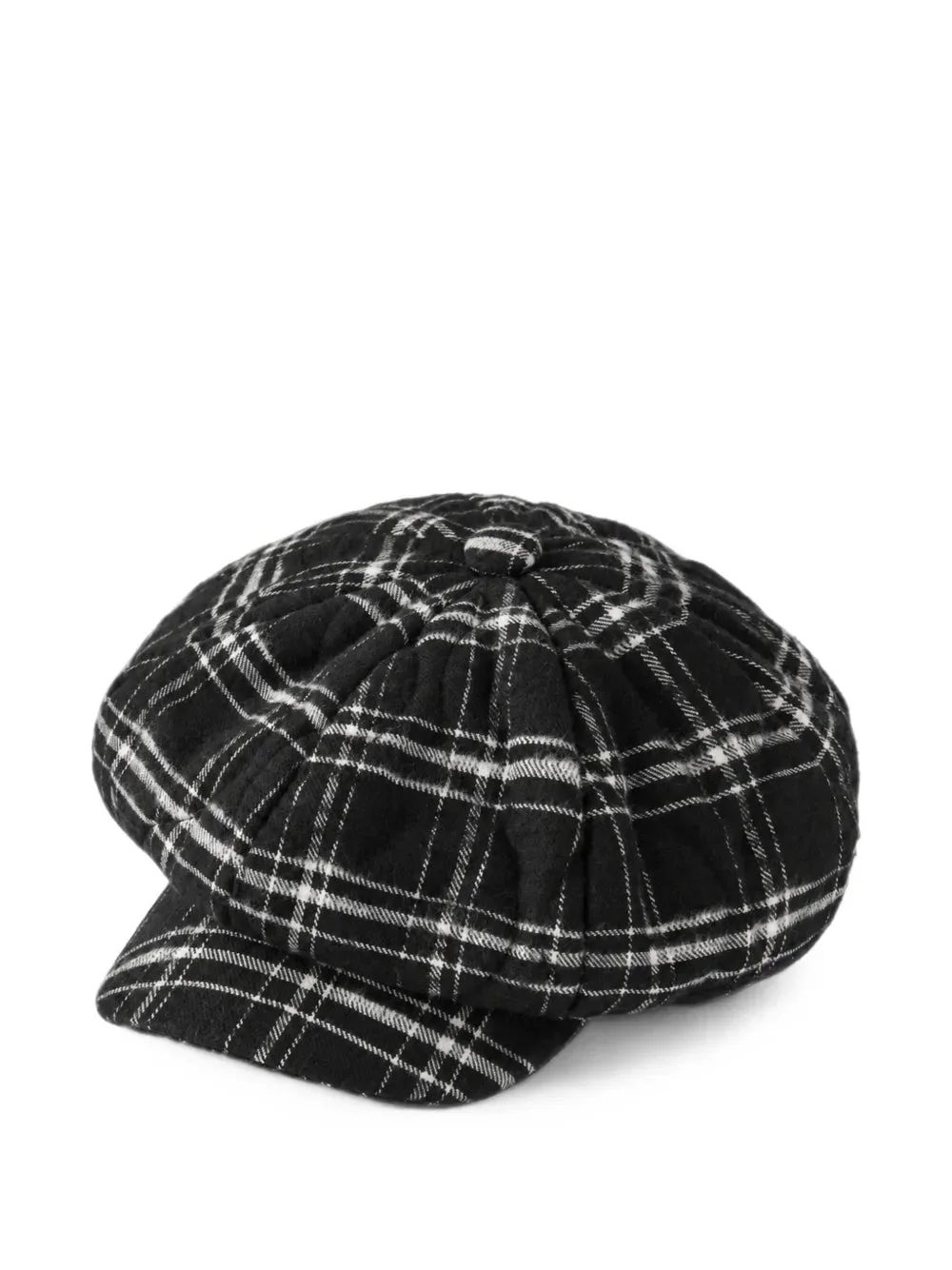 CHECK-PATTERN BAKER BOY HAT - 1