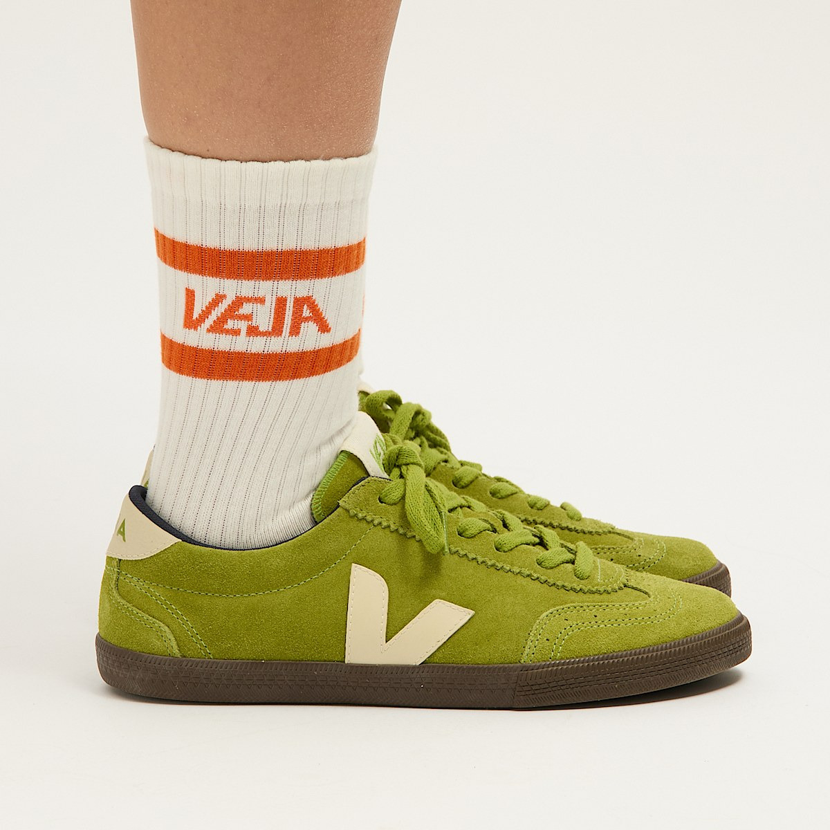 ICONIC SOCKS COTTON WHITE ORANGE - 3