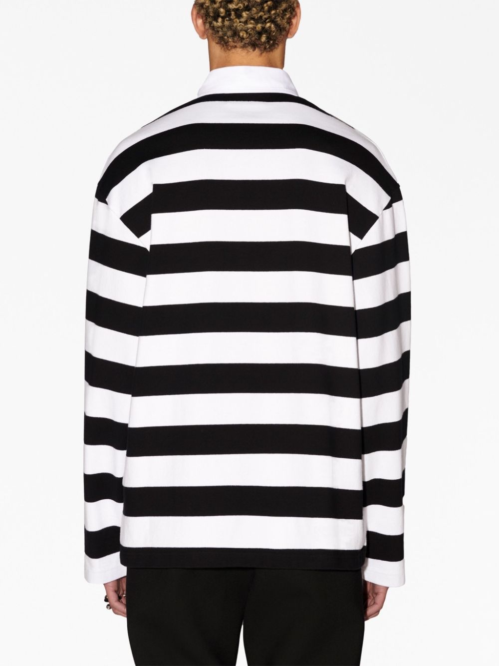 logo-print striped polo shirt - 5