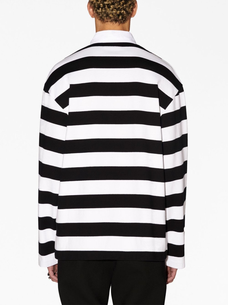 logo-print striped polo shirt 5