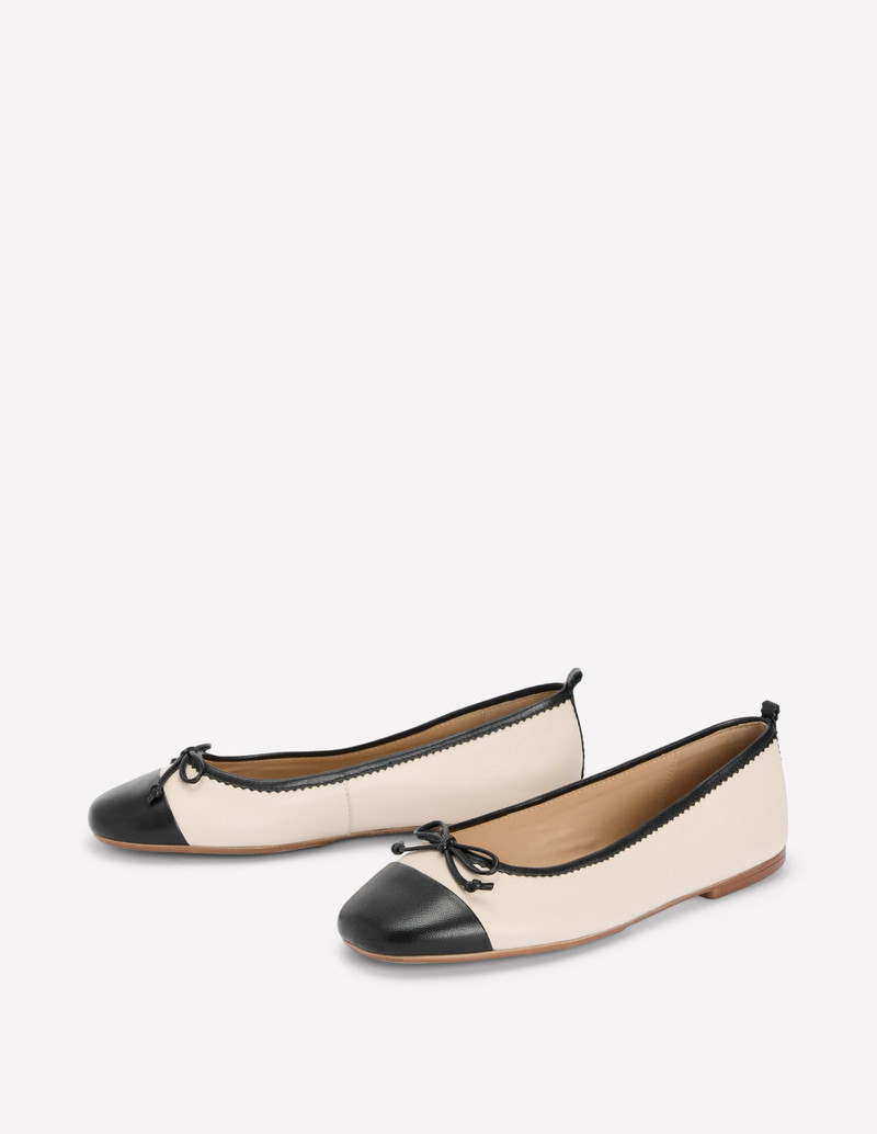 Kitty Flexi Sole Ballet Flats-Ecru/Black 3