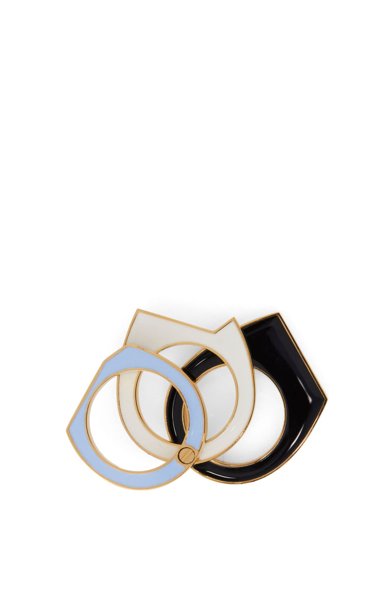 Stacked pivot ring in sterling silver and enamel 4