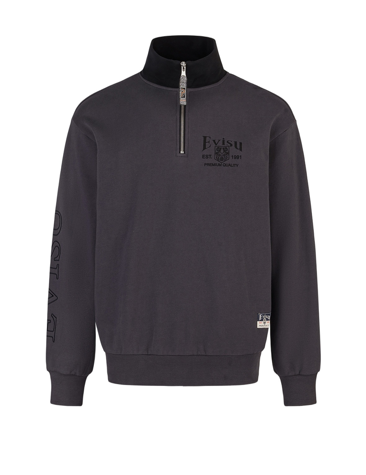 LOGO EMBROIDERY RELAX FIT HALF-ZIP SWEATSHIRT - 13