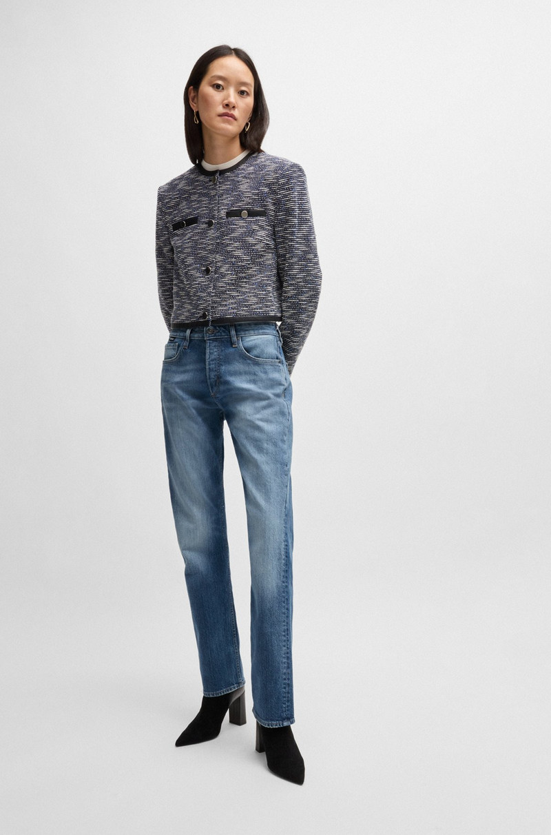 BOSS STRAIGHT-FIT JEANS IN FADED-BLUE COMFORT-STRETCH DENIM outlook