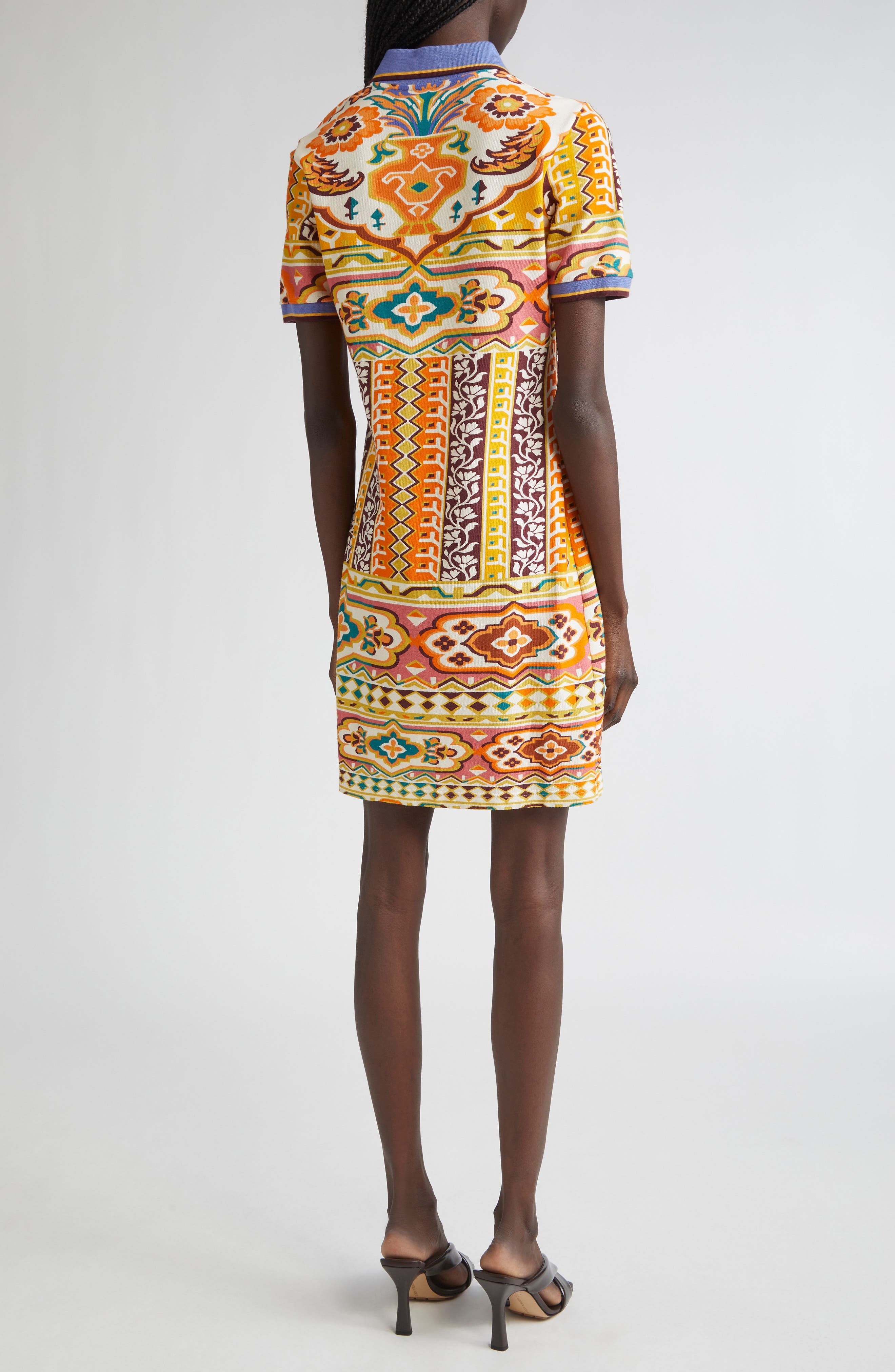Etro Geo Floral Piqué Polo Minidress in Printed Yellow Base at Nordstrom - 2