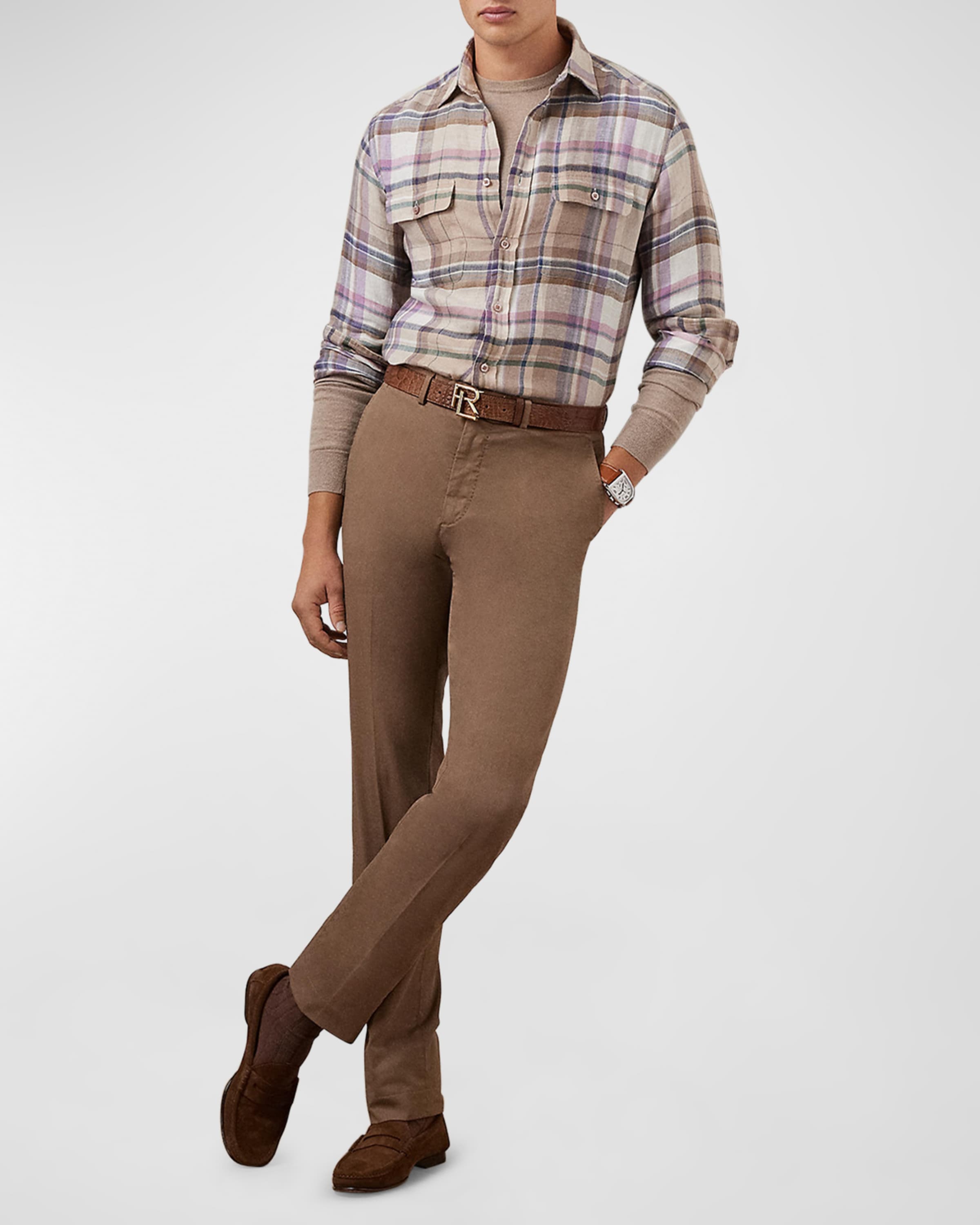 Men's Cooper Plaid Linen Twill Shirt - 4
