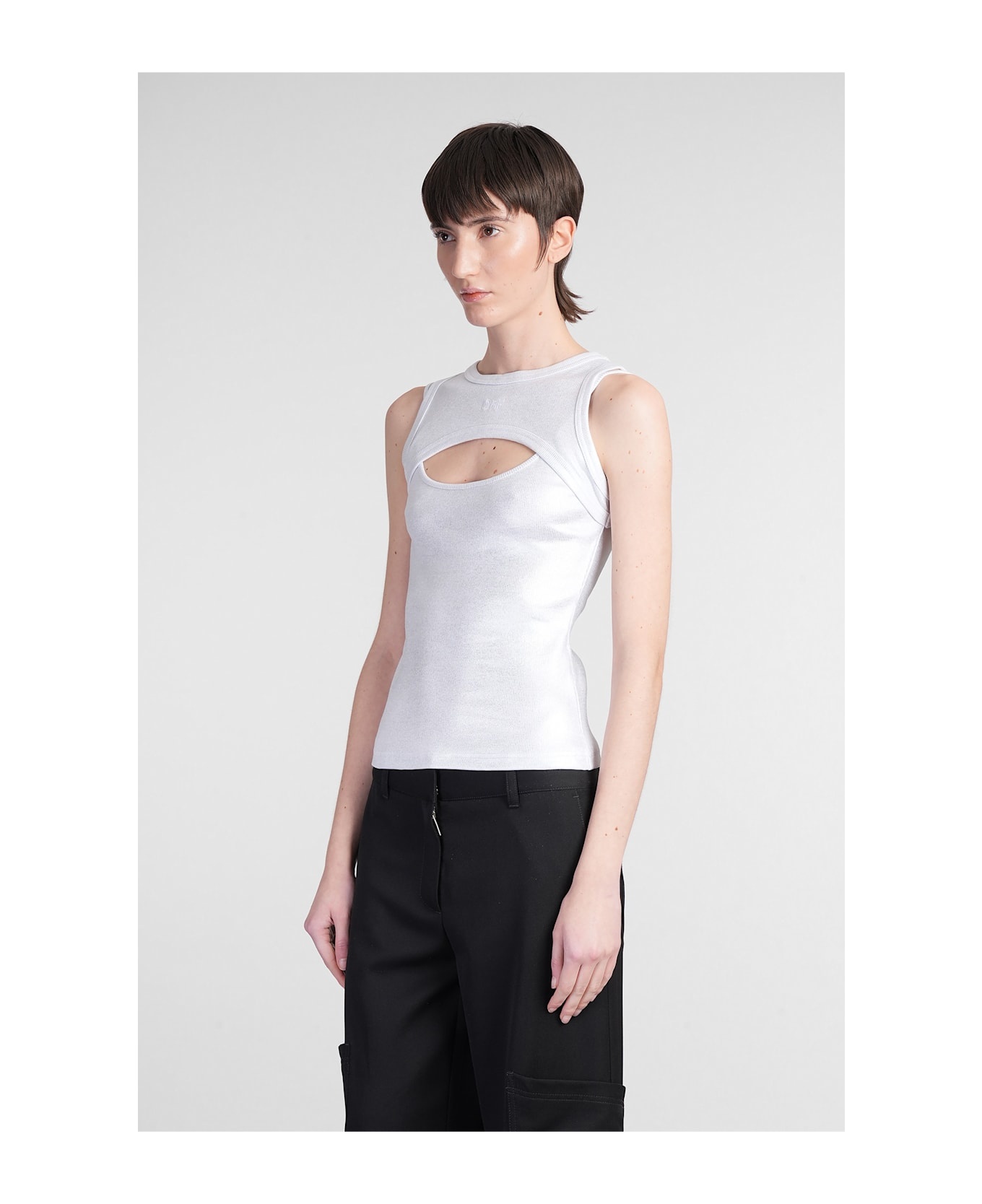 Topwear In Silver Cotton - 4