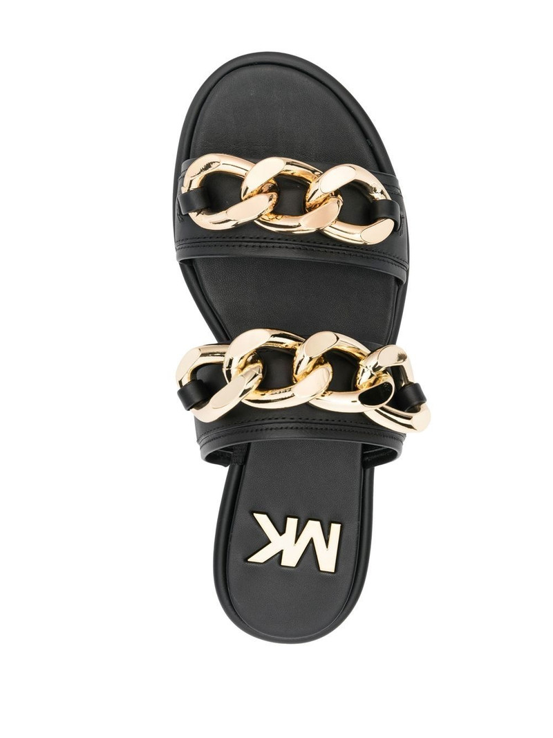 Scarlett 30mm chain-link leather slides 4